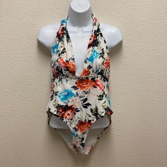Cupshe Floral Plunge One Piece Swimsuit XL - Picture 1 of 4